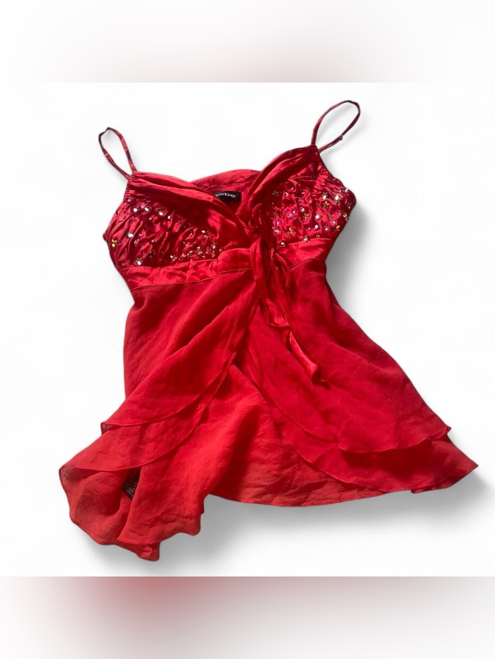 100% silk Bebe Sequin Satin Cami
